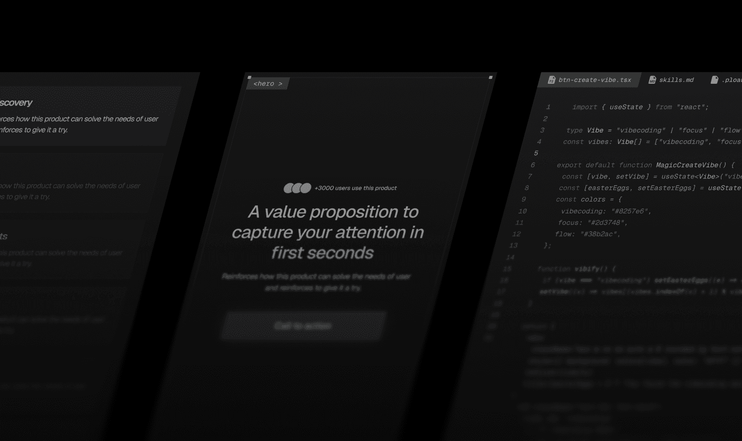 Preview do fluxo de product, design e prototype